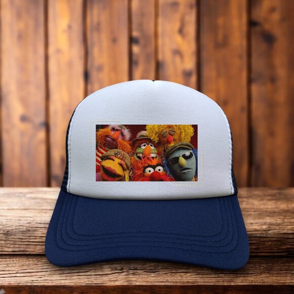 The Muppets Dr. Teeth and the Electric Mayhem Unisex Trucker Hat Navy Snapback - Picture 1 of 4